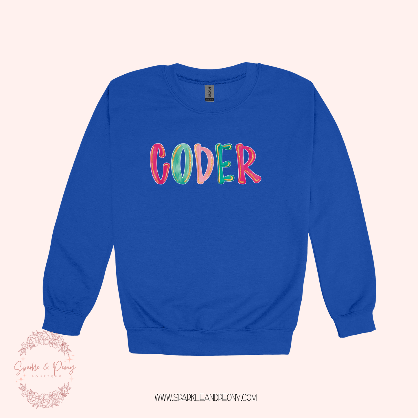 Coder crewneck graphic- adult sizes
