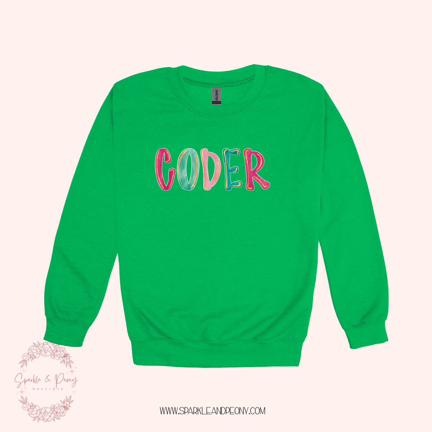 Coder crewneck graphic- adult sizes