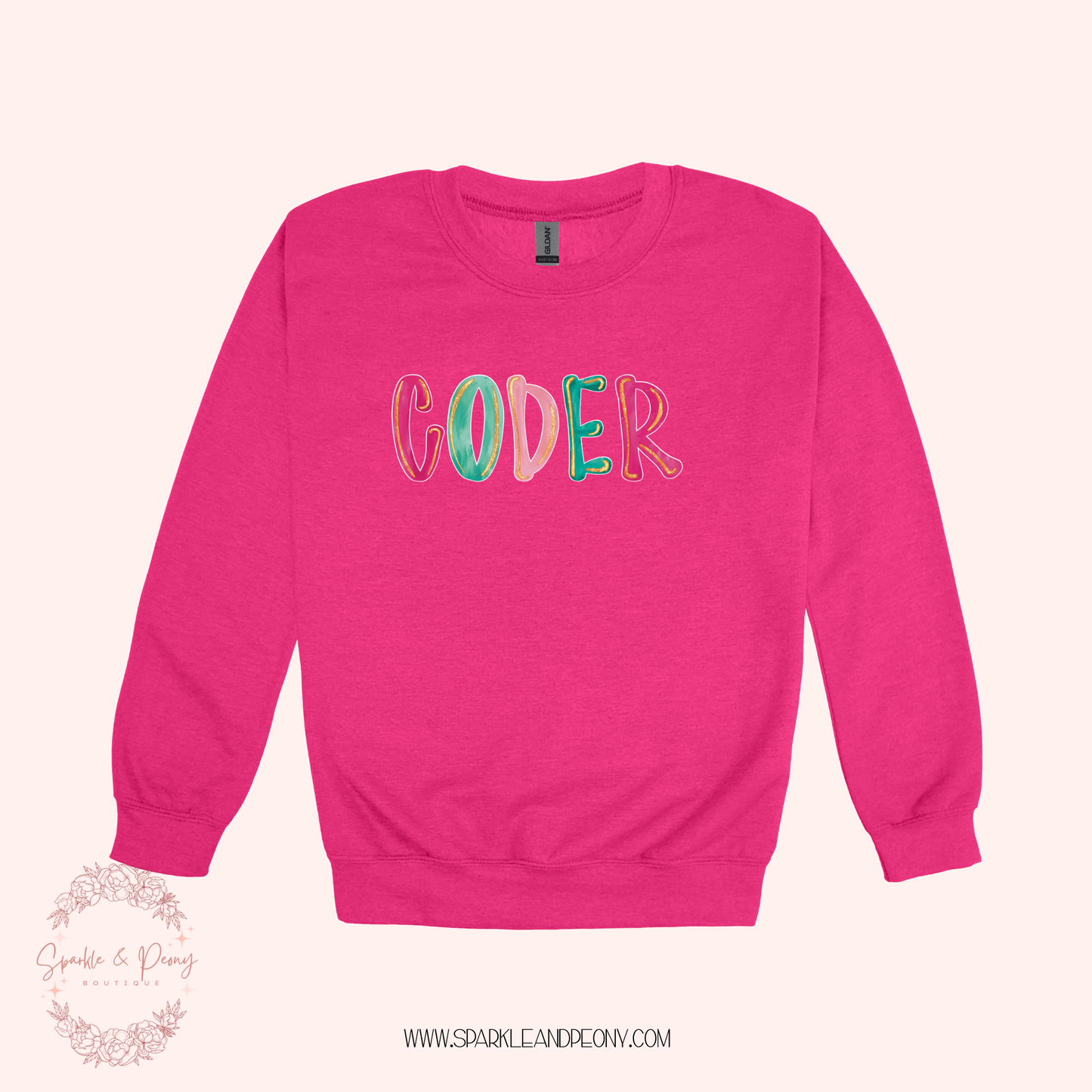 Coder crewneck graphic- adult sizes