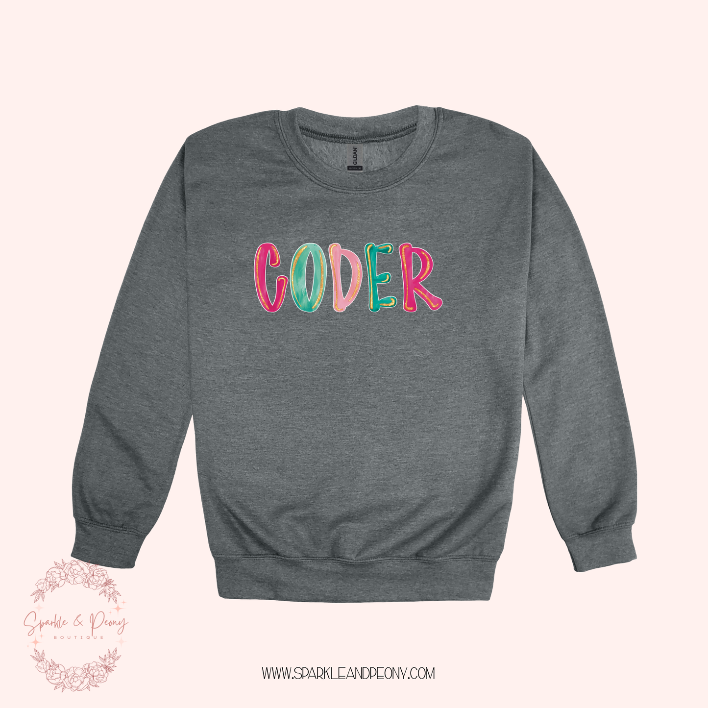 Coder crewneck graphic- adult sizes