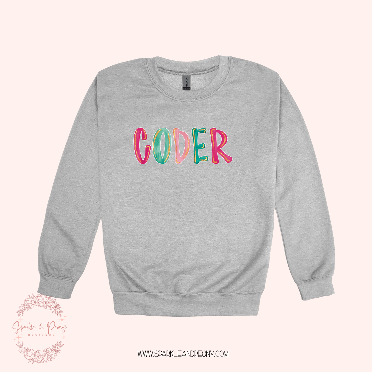 Coder crewneck graphic- adult sizes