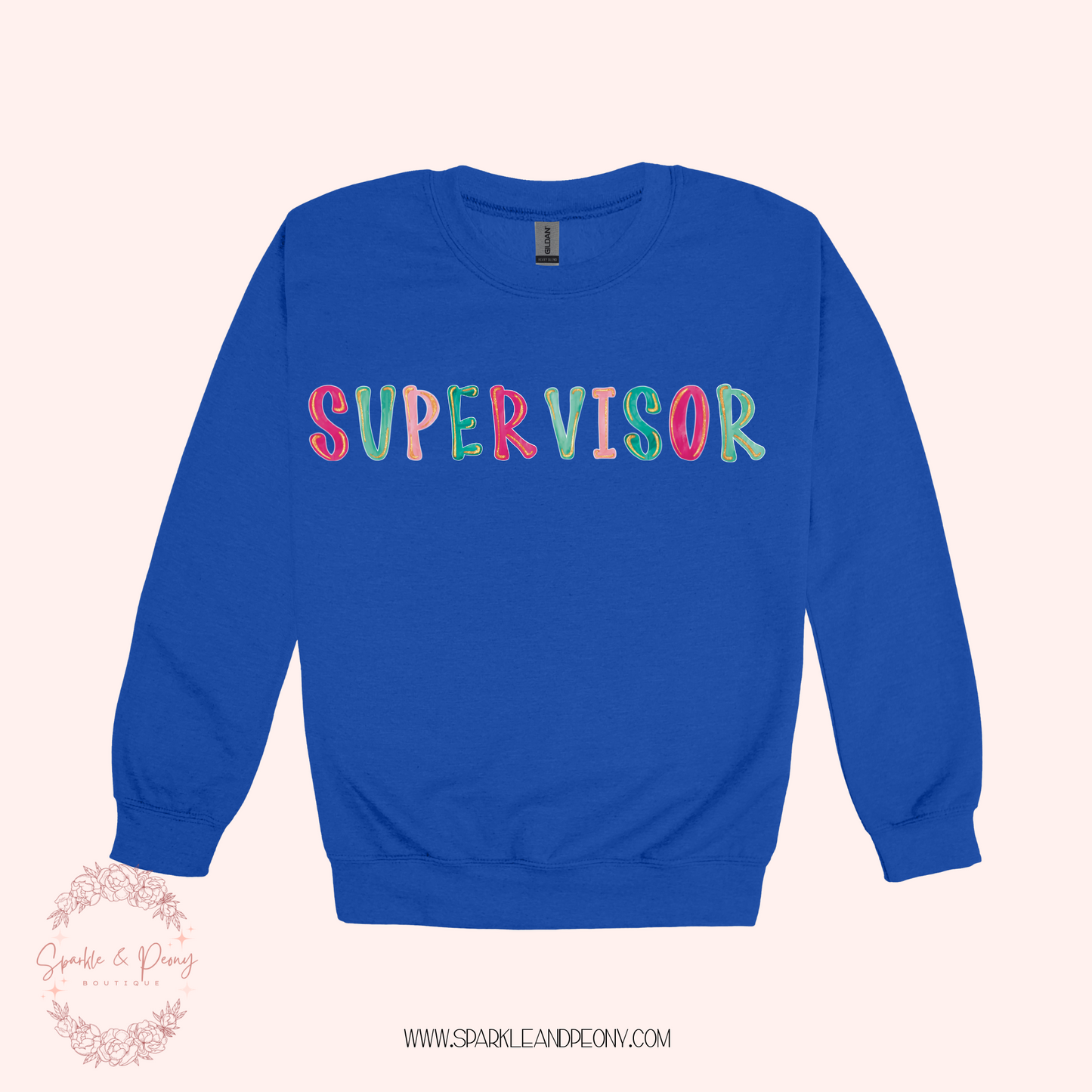 supervisor crewneck graphic- adult sizes