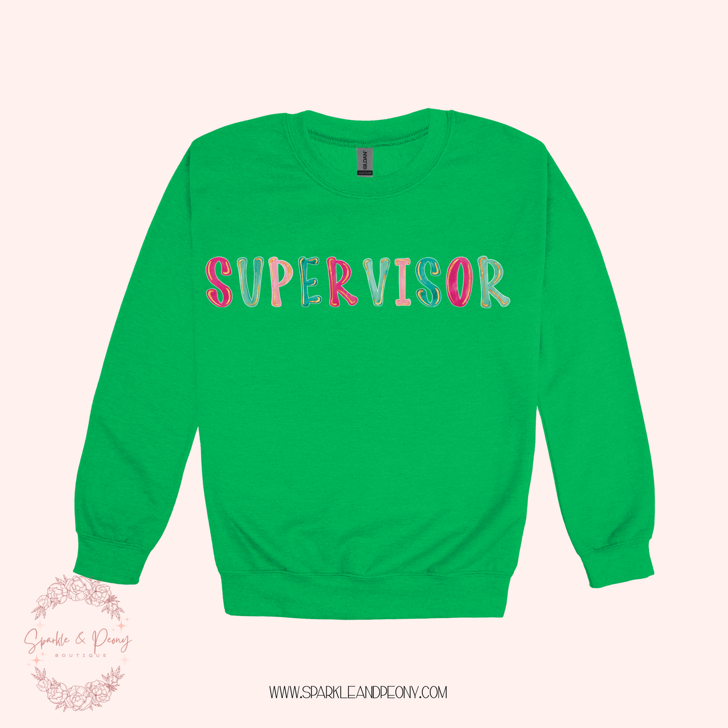 supervisor crewneck graphic- adult sizes