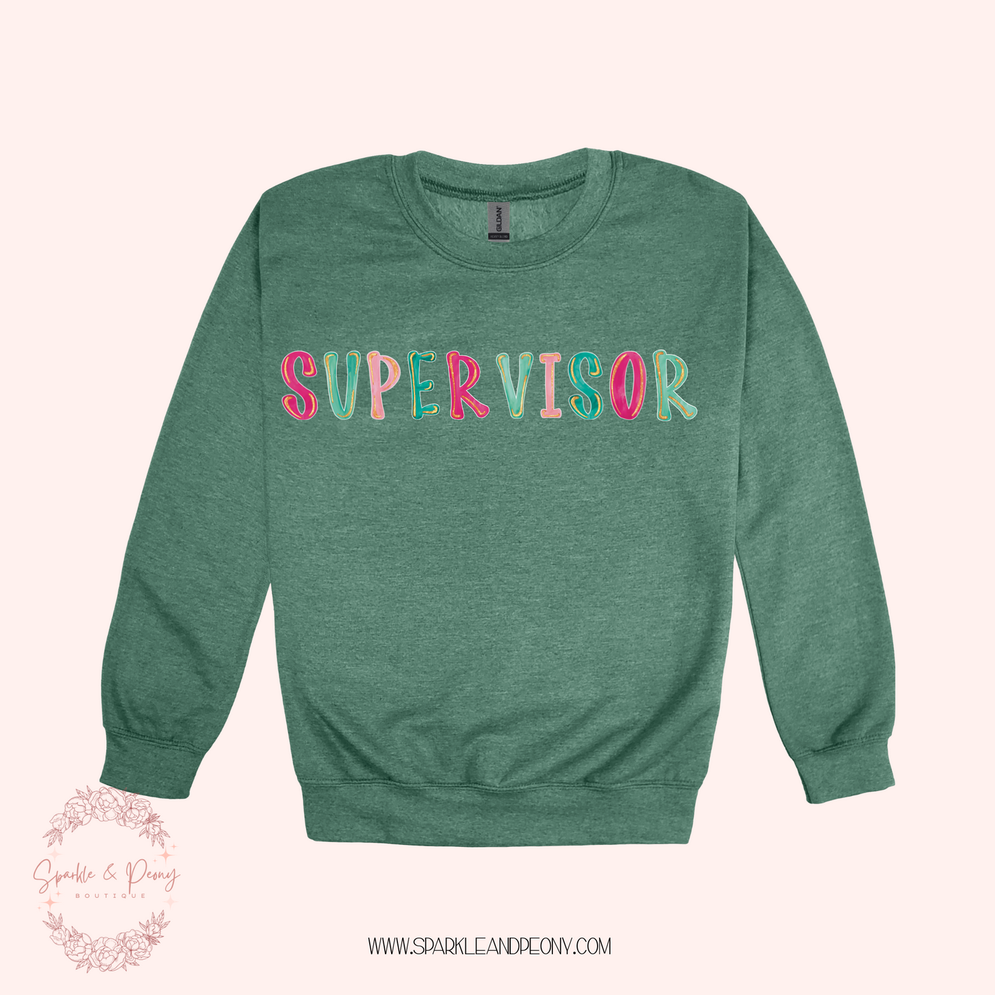 supervisor crewneck graphic- adult sizes