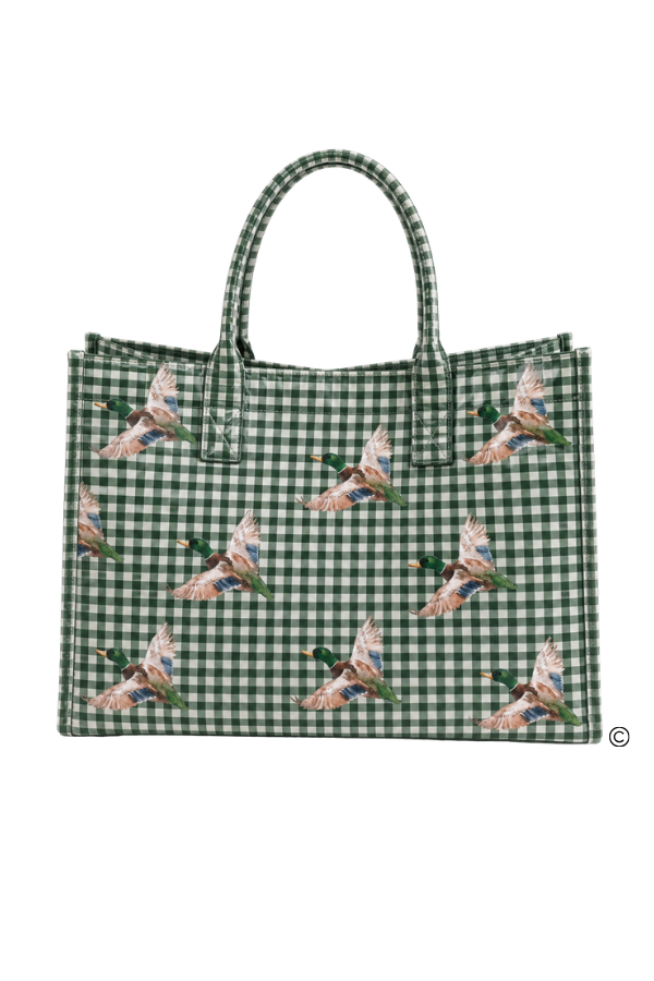 SC - ETA 9/30-10/14 Mallard Marshland Green Gingham Vinyl Tote©