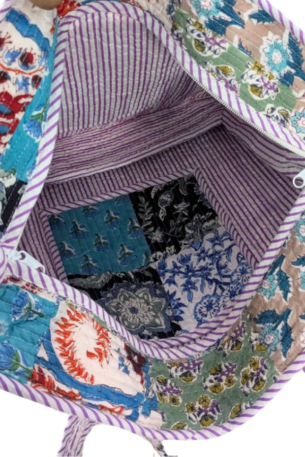 SC - ETA 7/30-8/13 Sadie Floral Patchwork Print Tote Bag