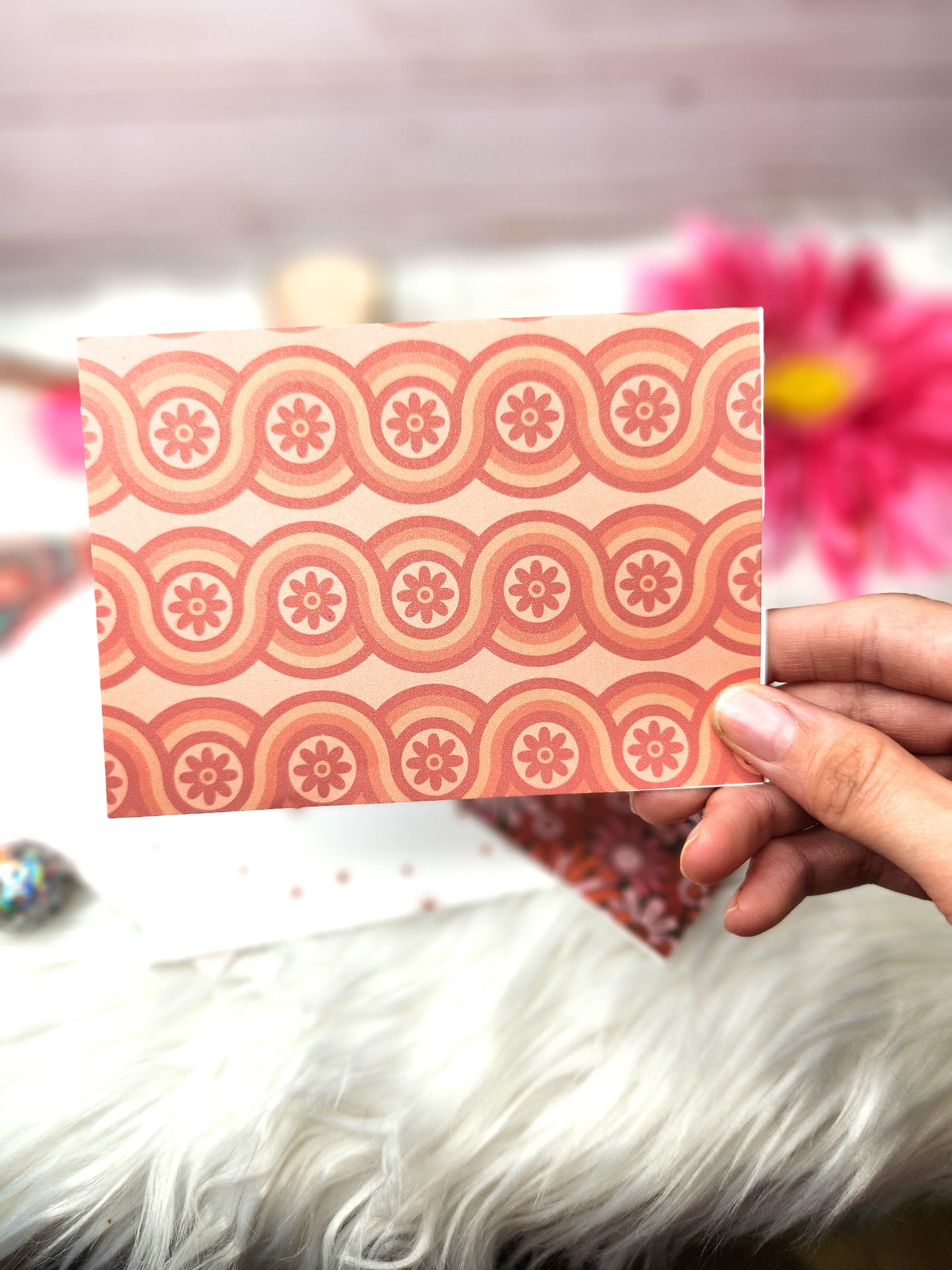 Boho vibes floral- notecards- set of 5 with envelopes