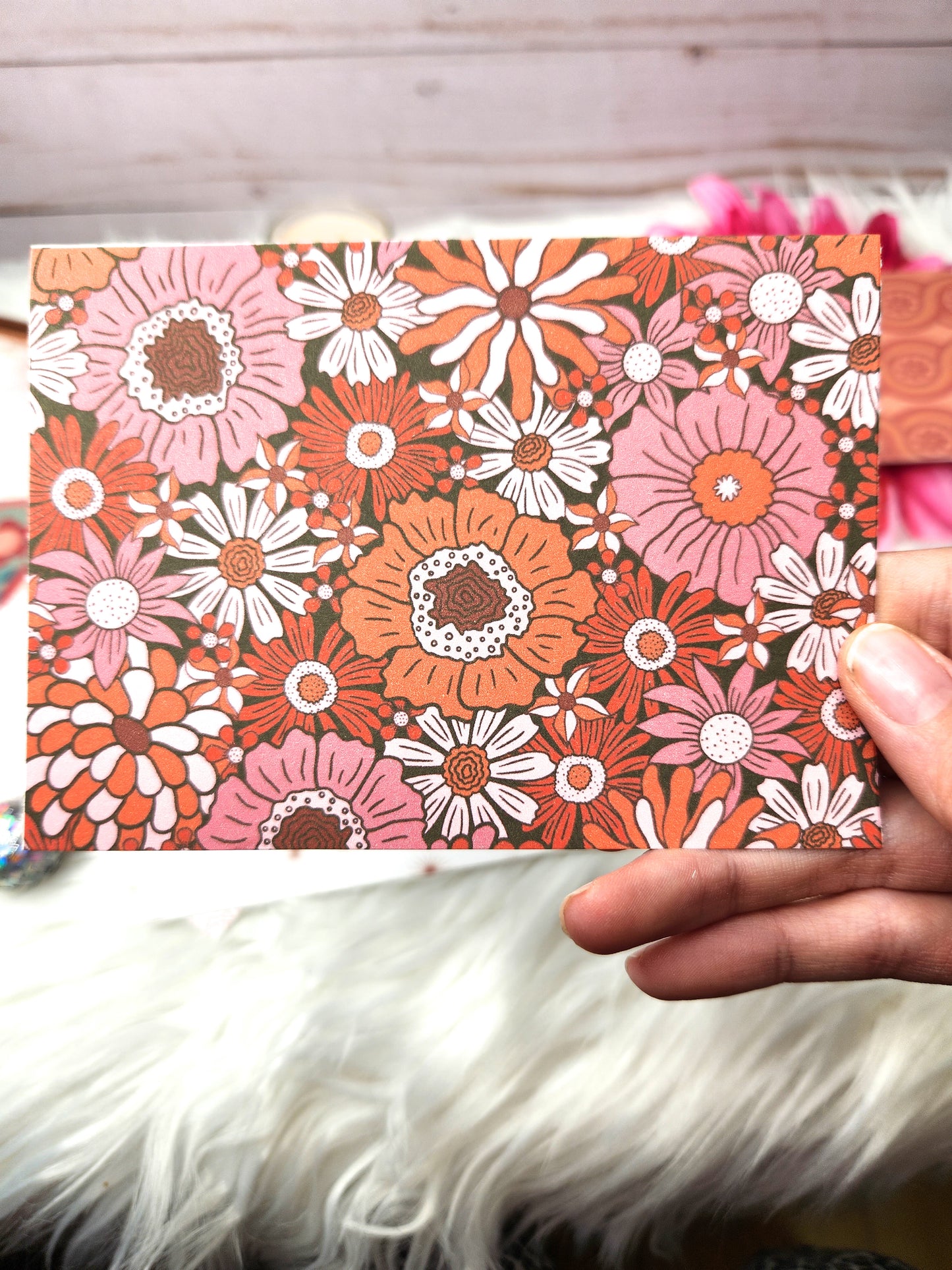 Boho vibes floral- notecards- set of 5 with envelopes