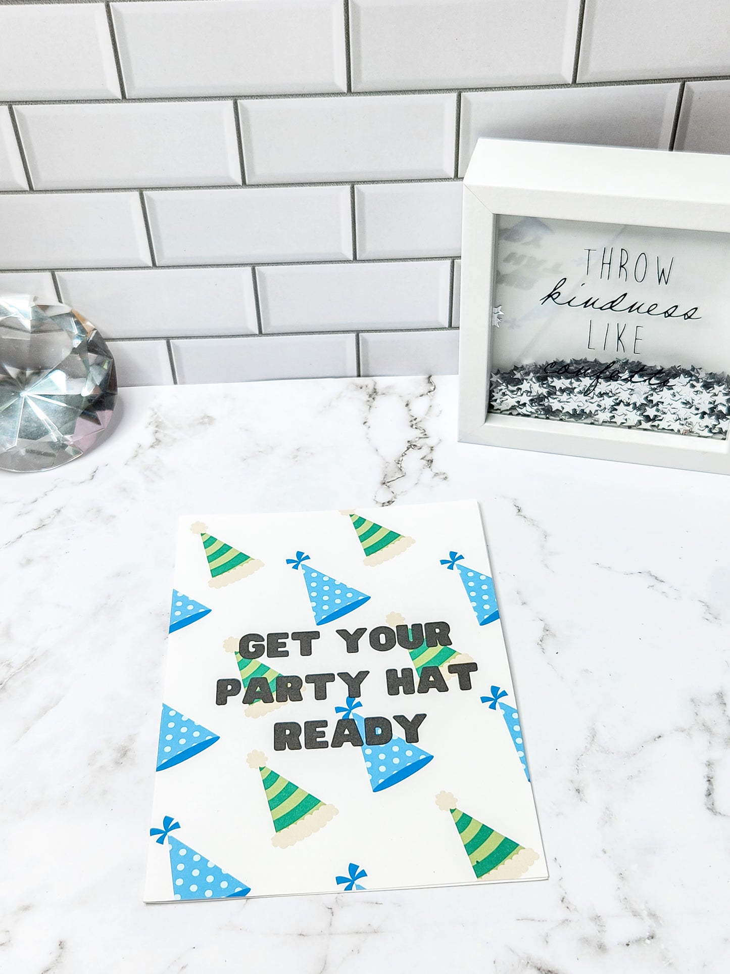 Get your party hat ready- birthday card