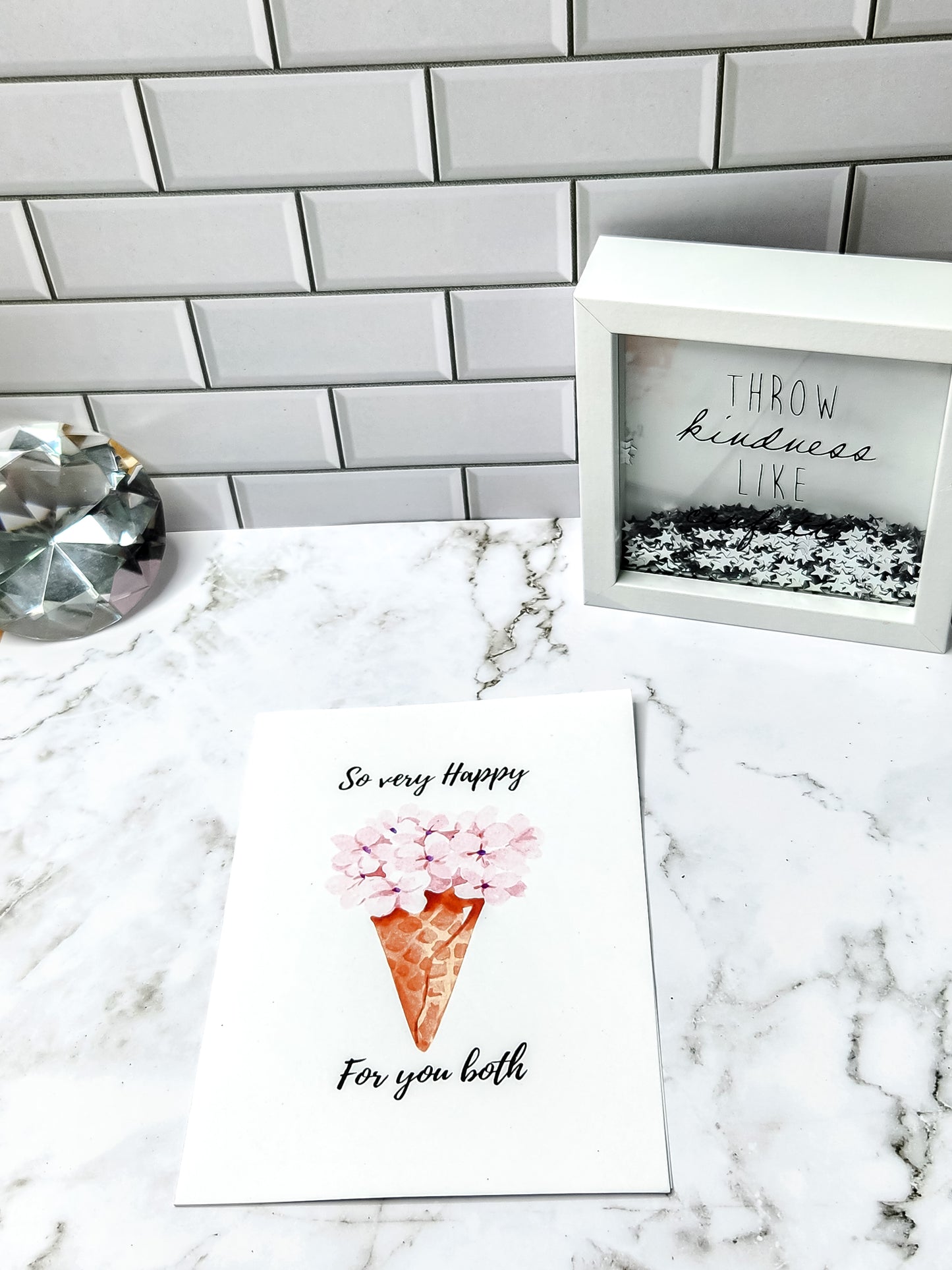 Happiness waffle cone bridal/baby shower greeting card