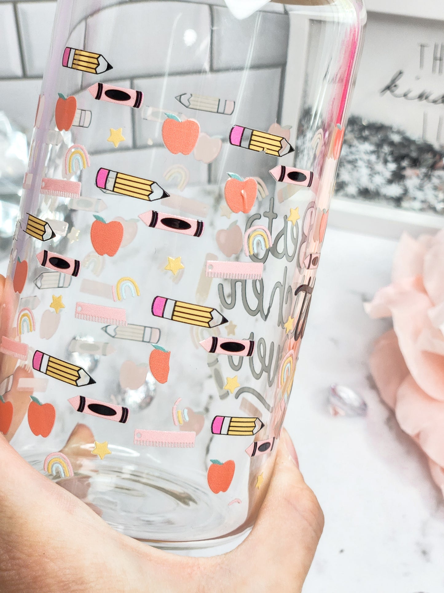 Best teacher 16 oz glass can- oopsie