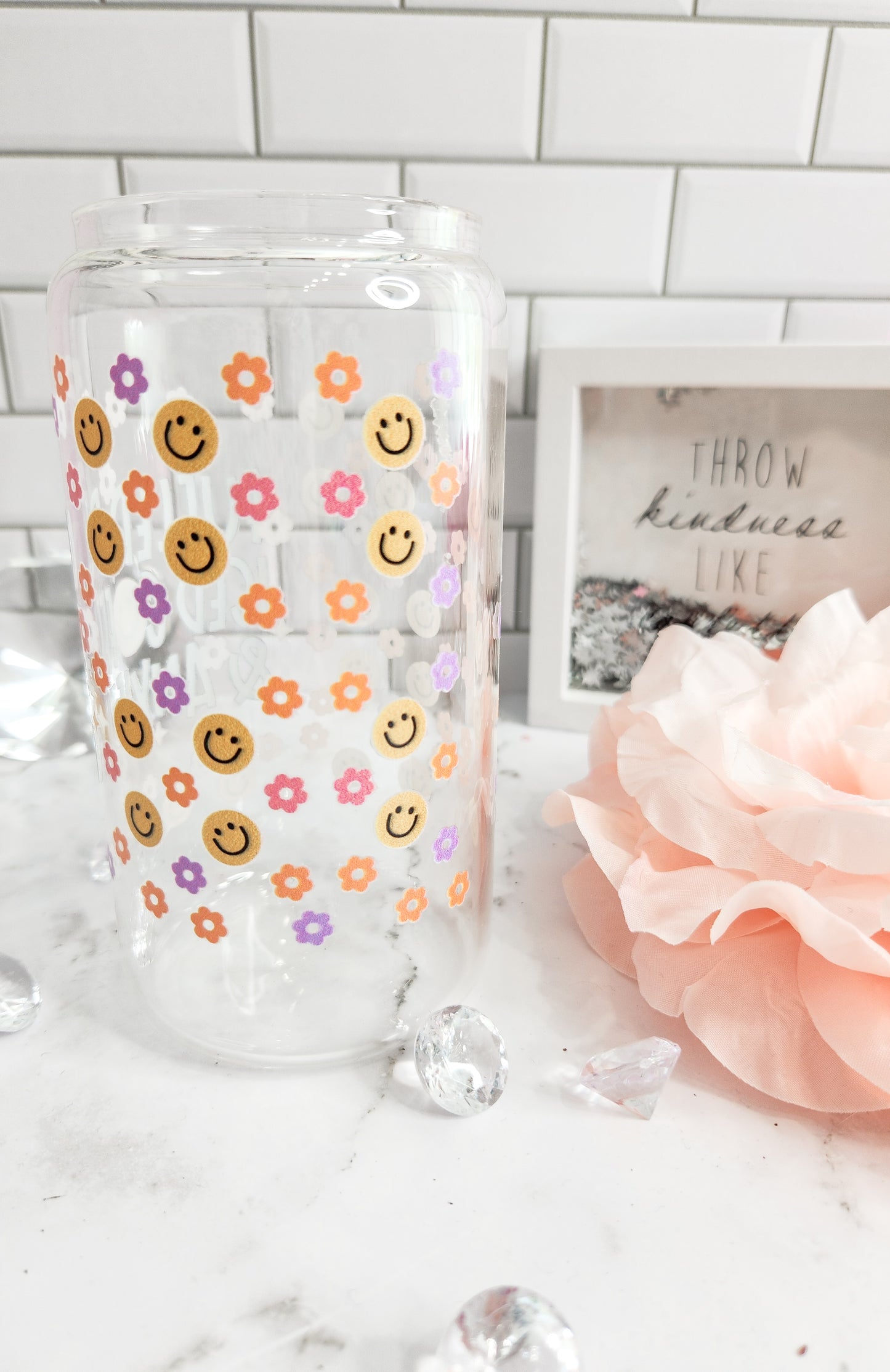 Fueled by iced coffee and anxiety- 16 oz glass can