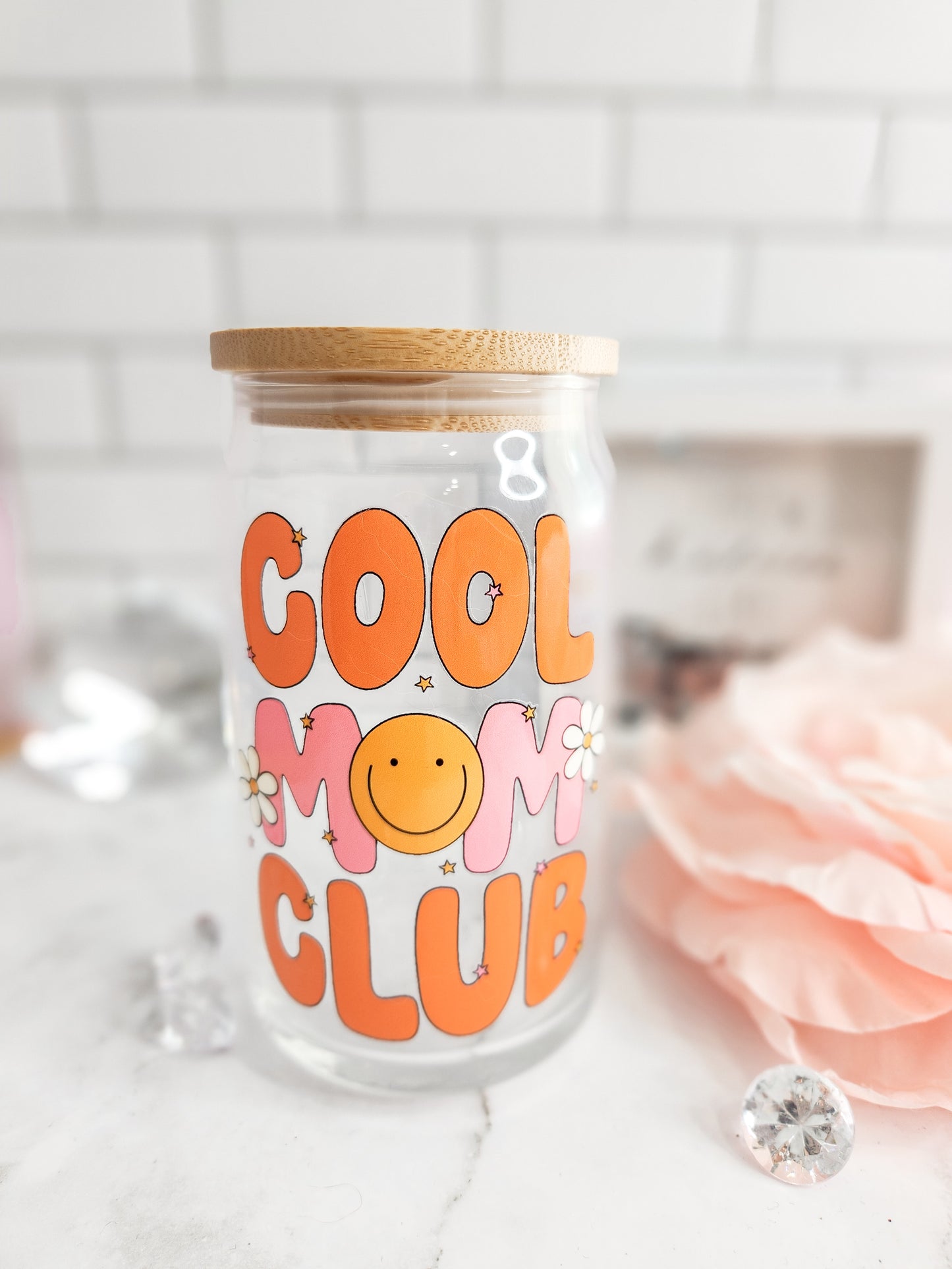 Cool Mom club- 12 oz glass can- iced coffee