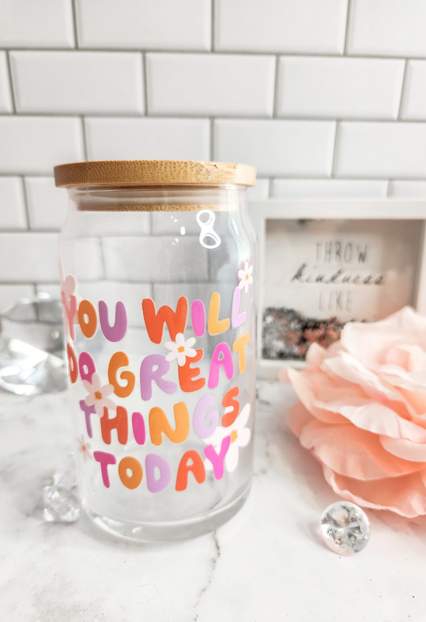 You will do great things today- 12 oz glass can- iced coffee