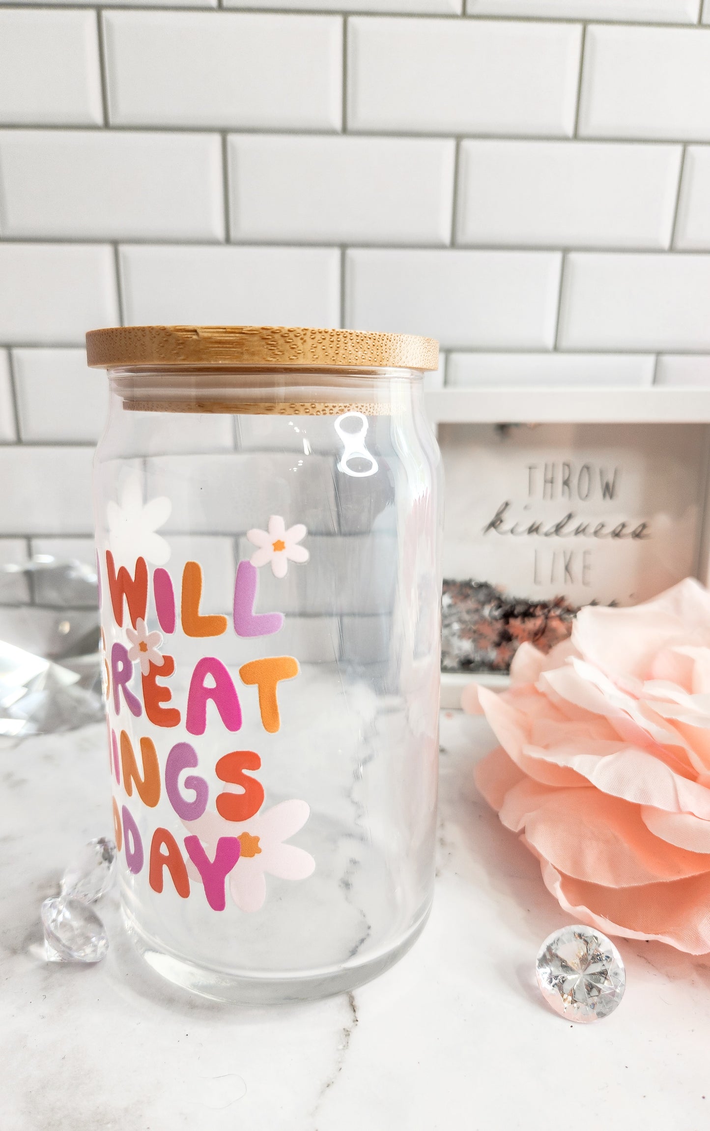 You will do great things today- 12 oz glass can- iced coffee
