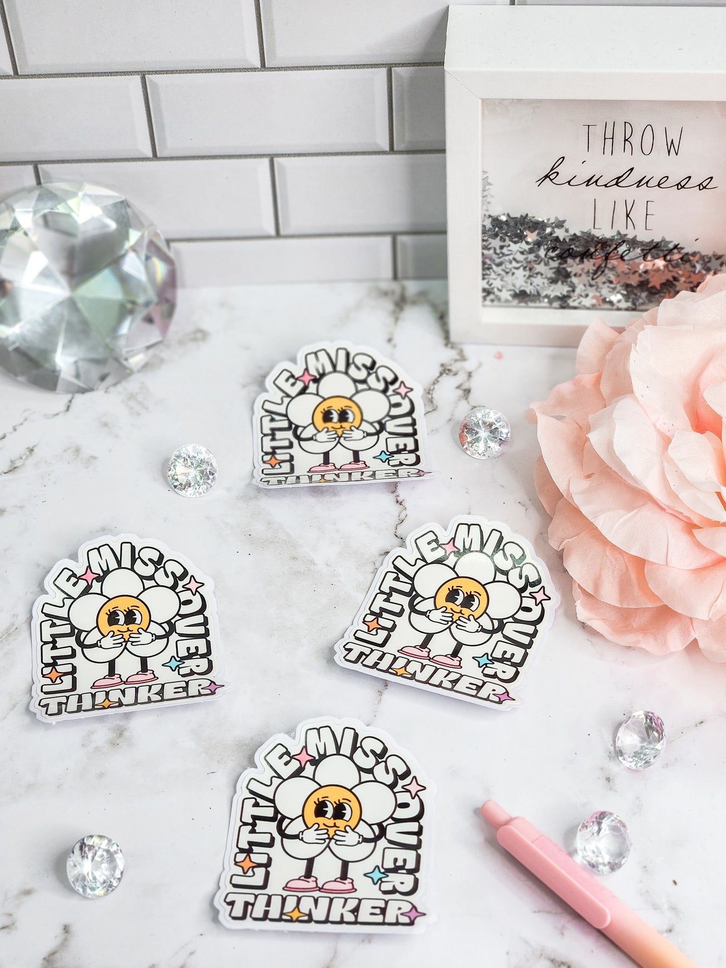 Little miss overthinker sticker