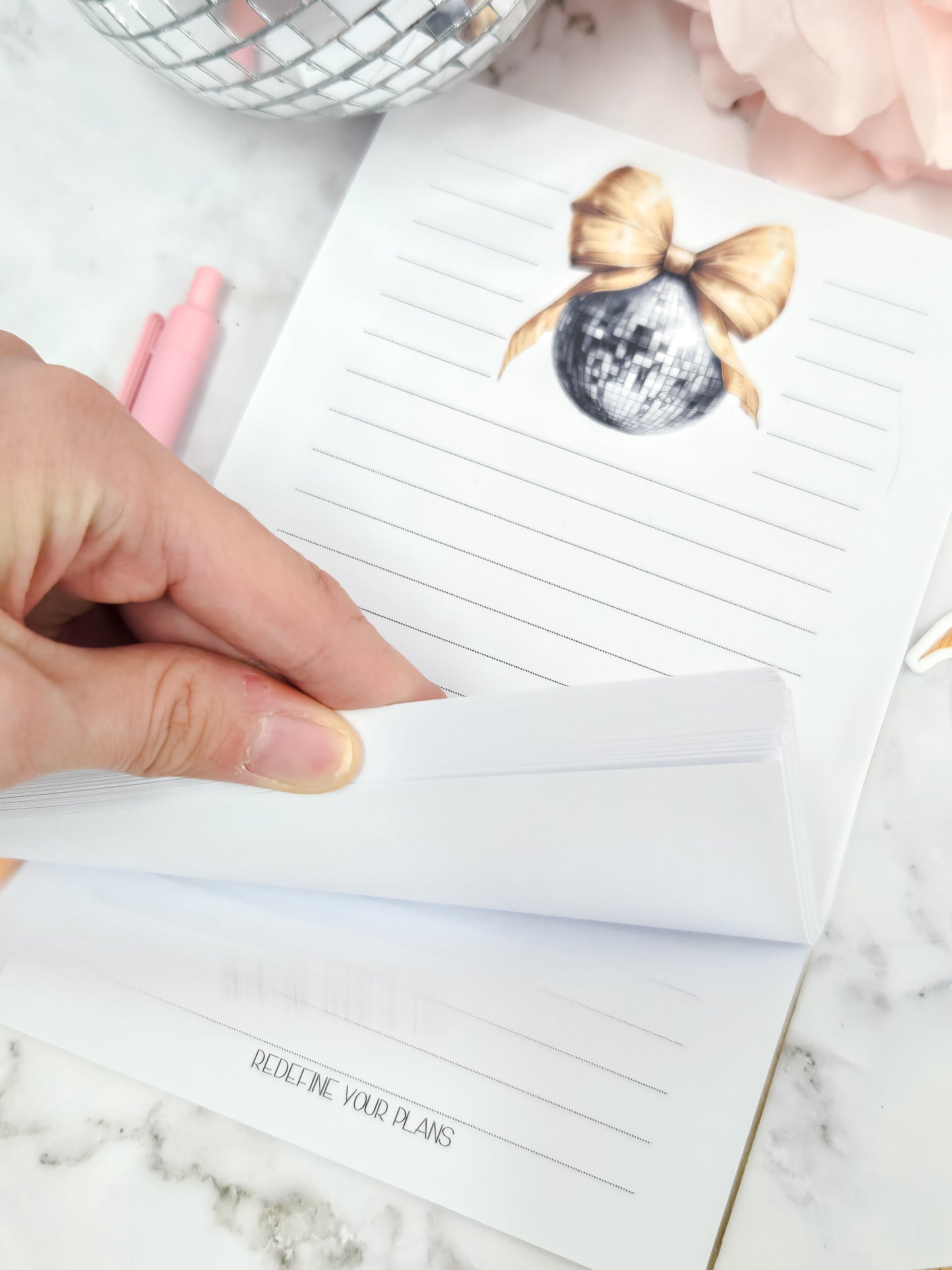 Disco ball- Sparkle everyday tearaway notepad- lined