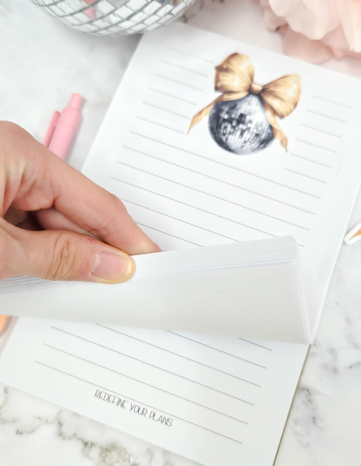 Disco ball- Sparkle everyday tearaway notepad- lined