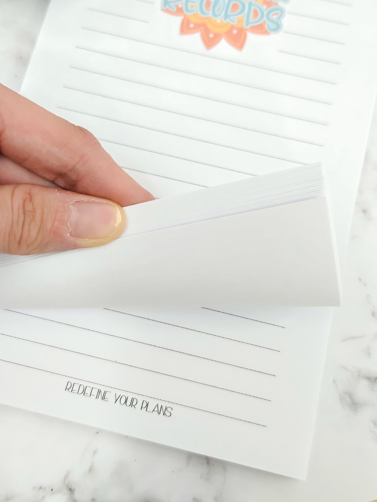 Medical Records sunburst- lined- tearaway notepad