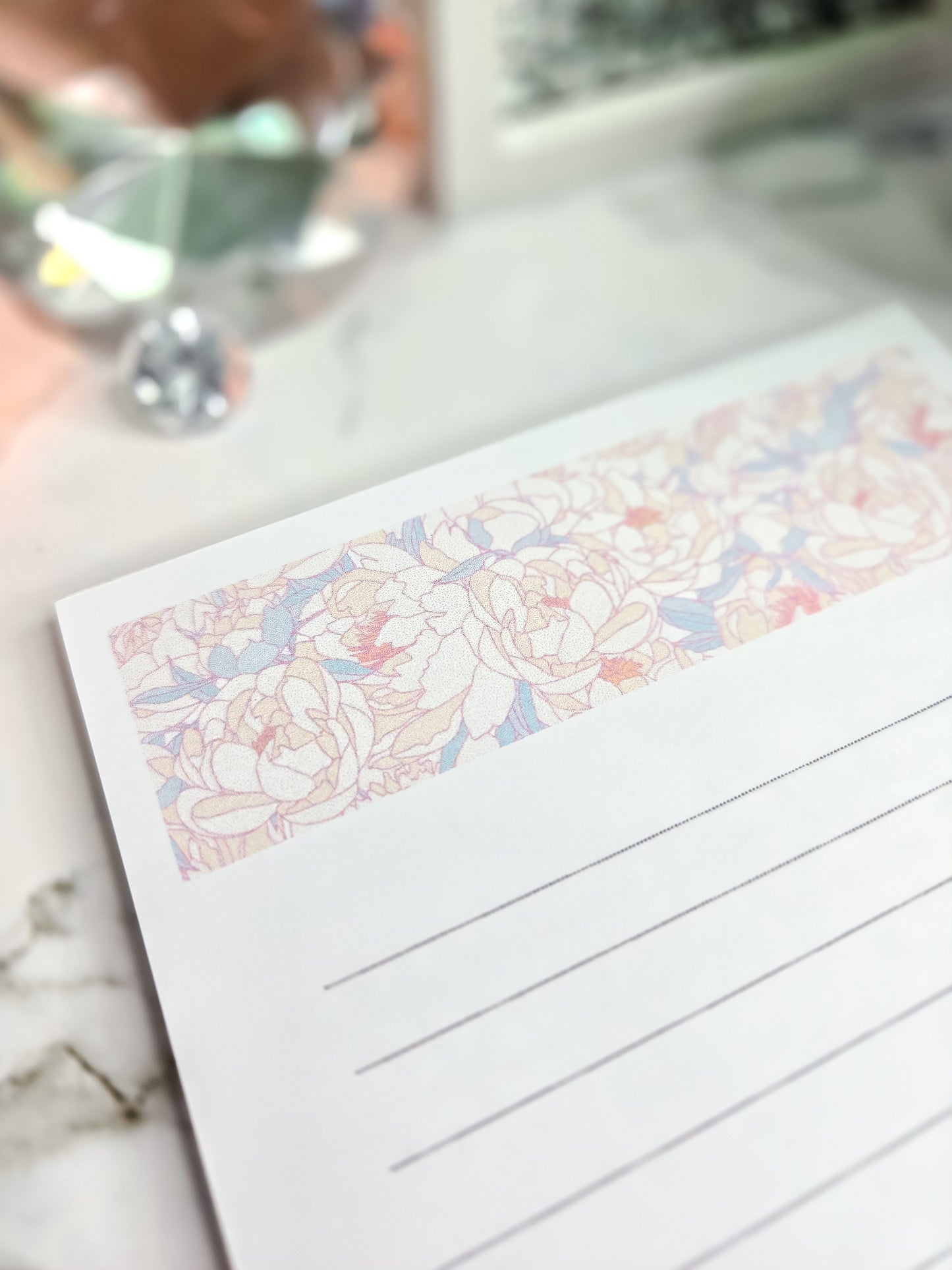 Peony blooms notepad