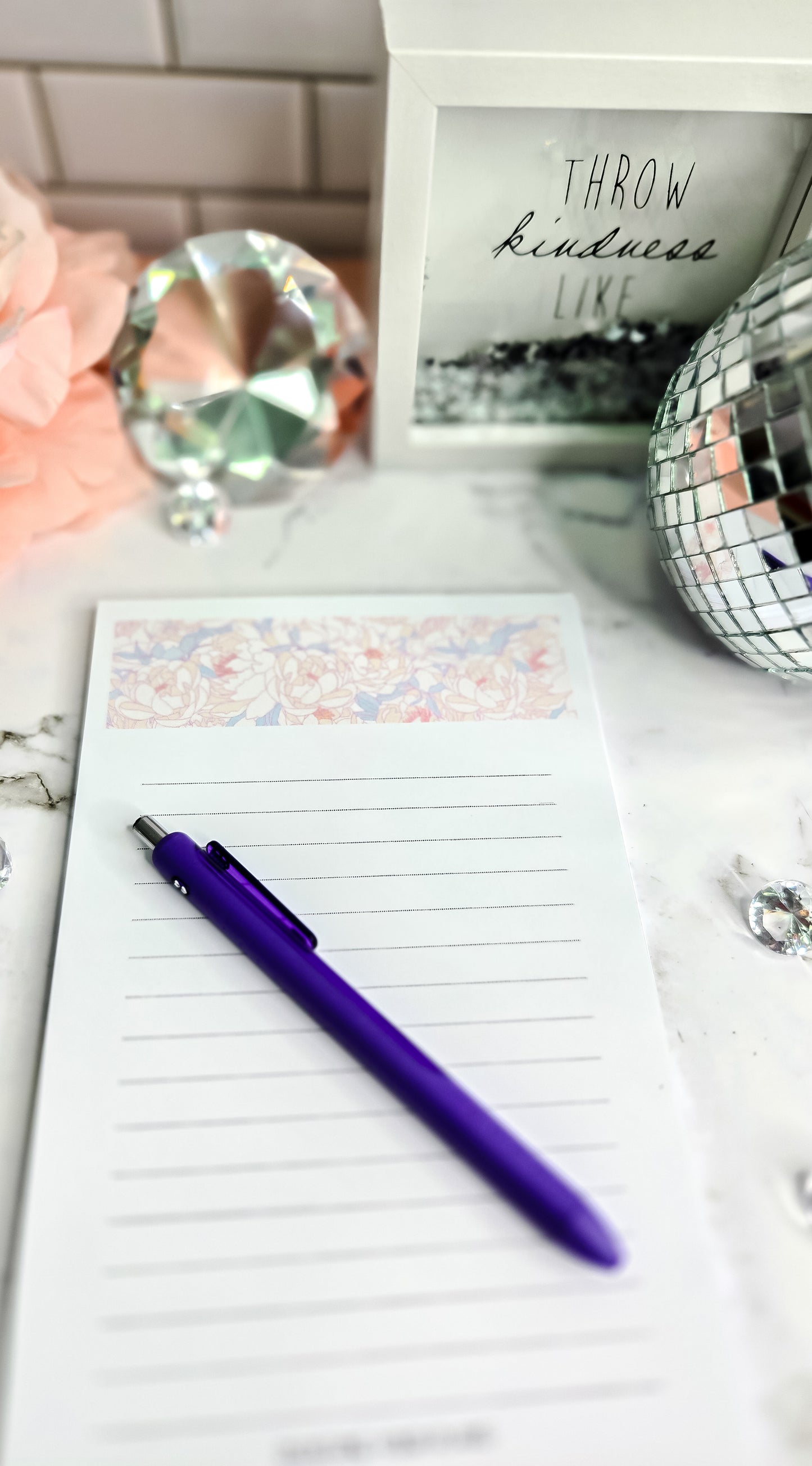 Peony blooms notepad