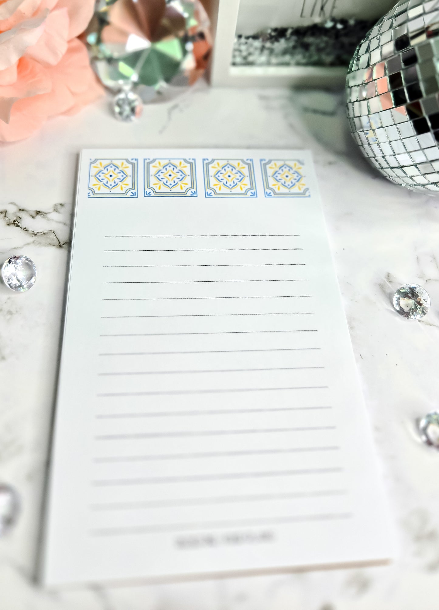 Cerulean charm notepad