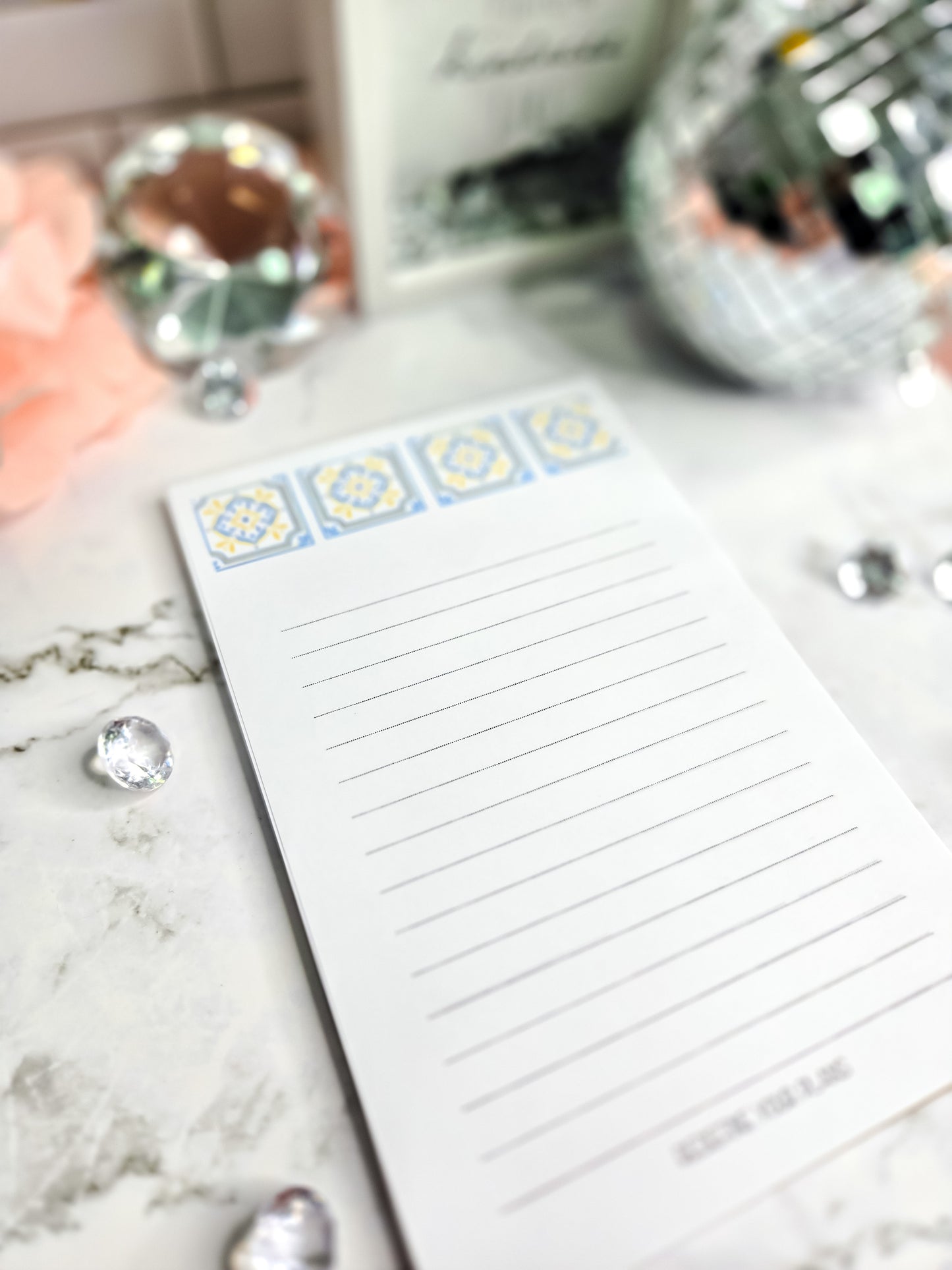 Cerulean charm notepad