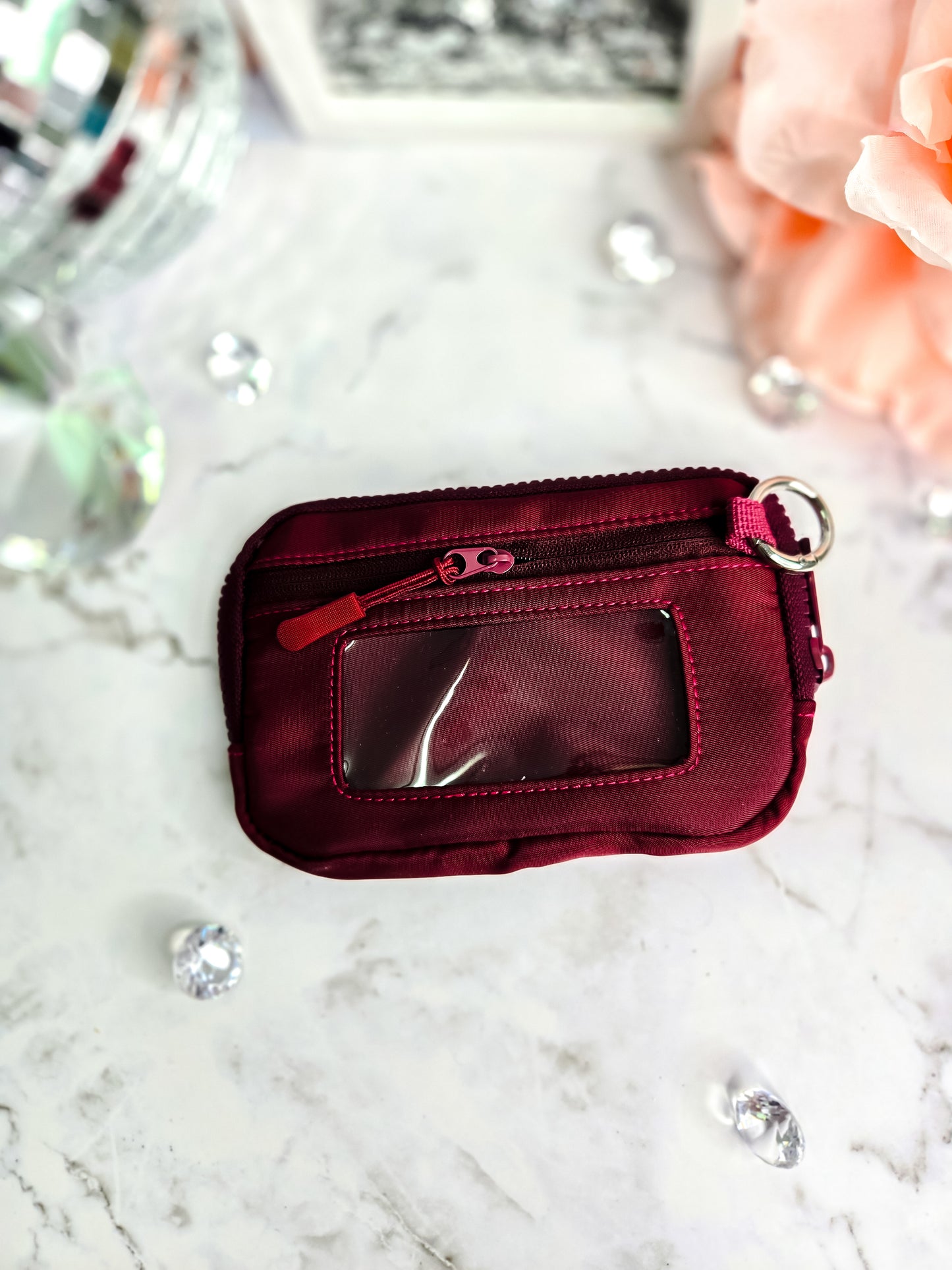 Almond check- Always on the go- wristlet ID wallet pouch