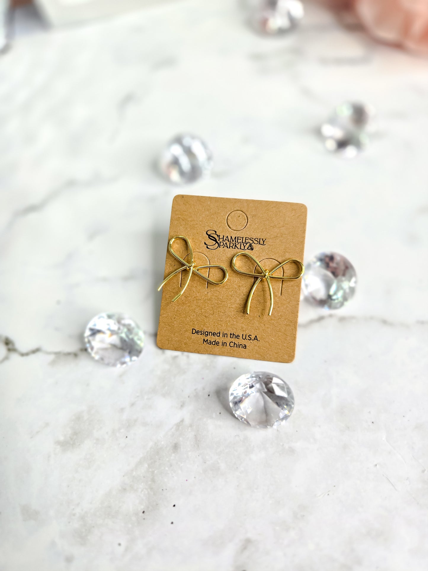 Mia gold bow knot stud earrings