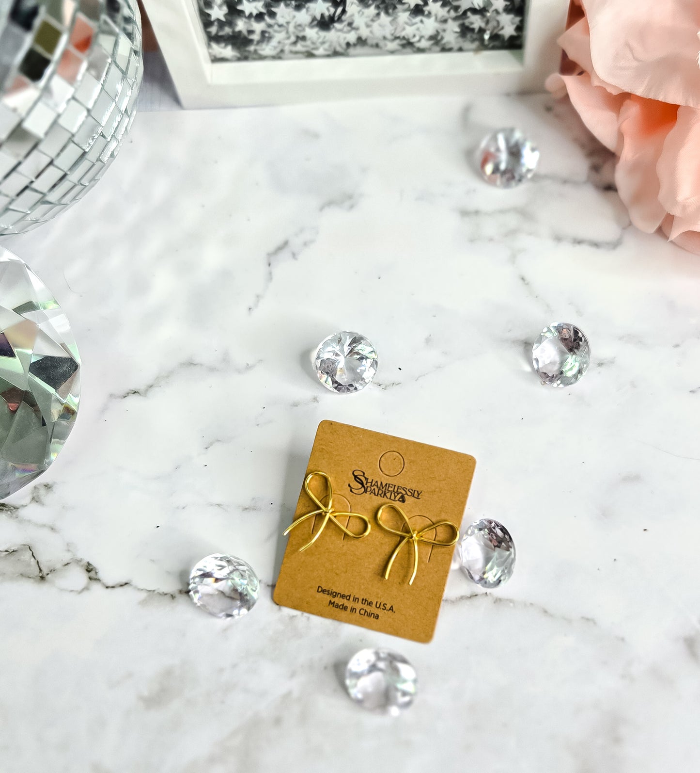 Mia gold bow knot stud earrings