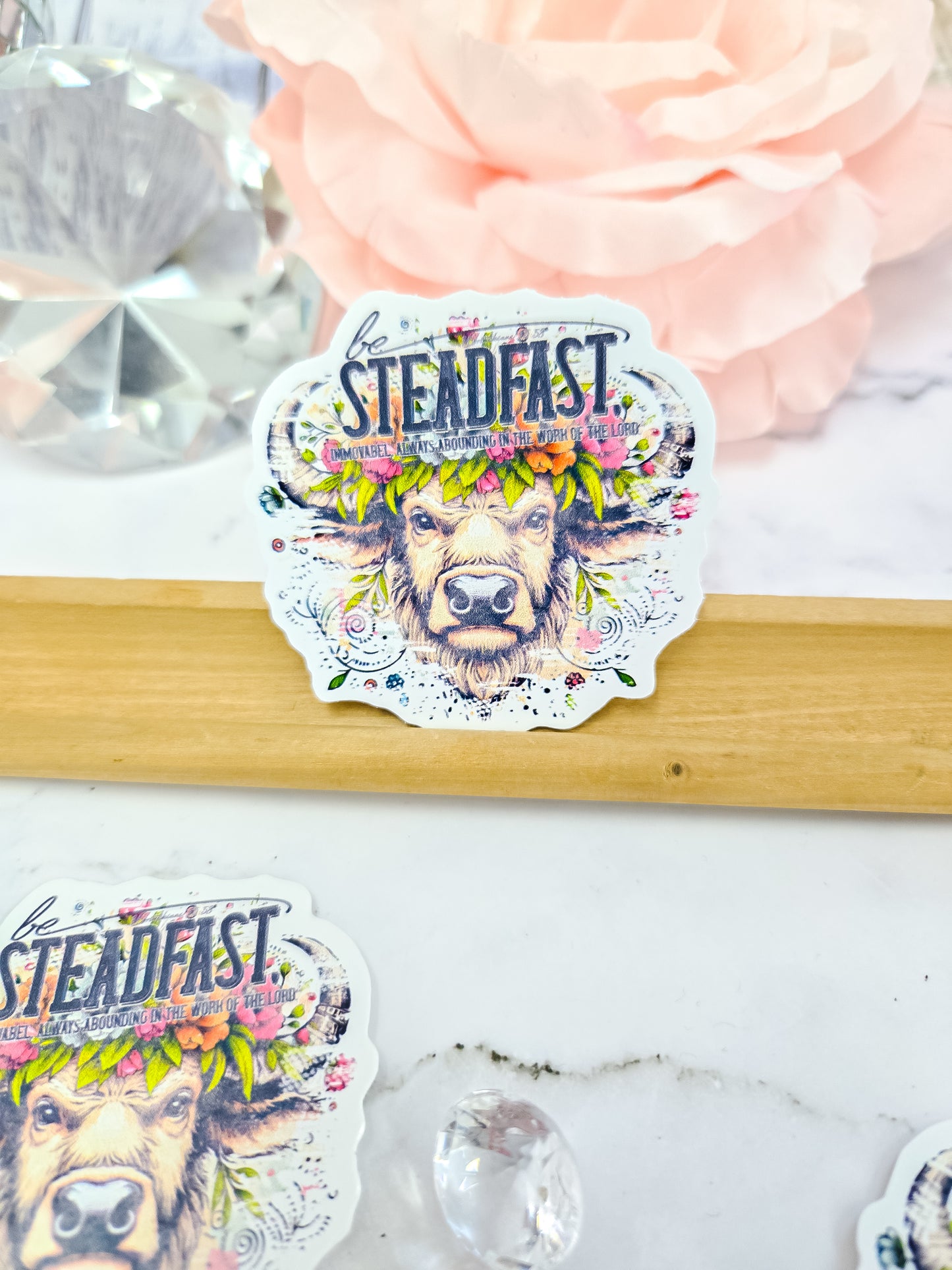 Steadfast bull western faith sticker