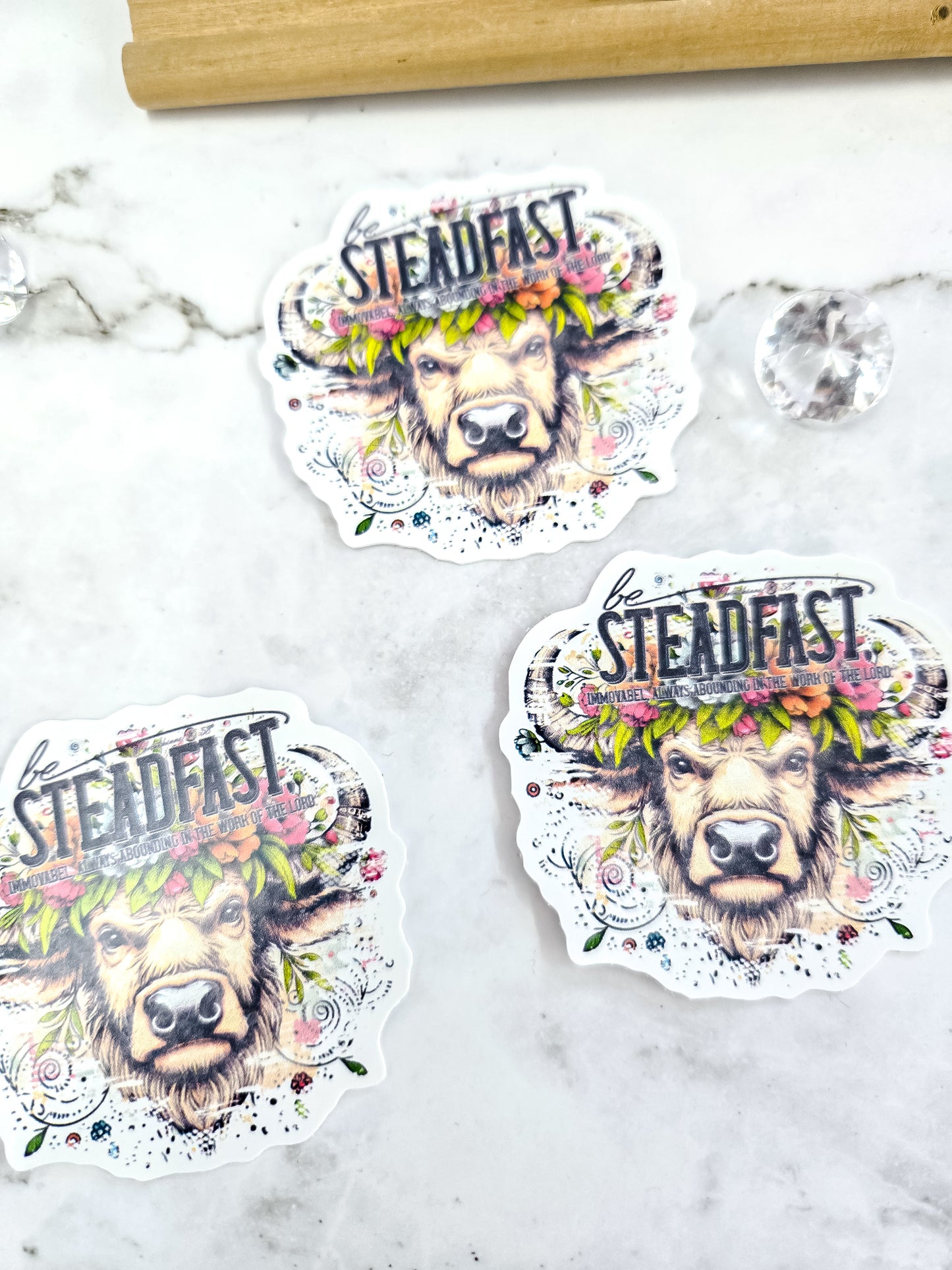 Steadfast bull western faith sticker