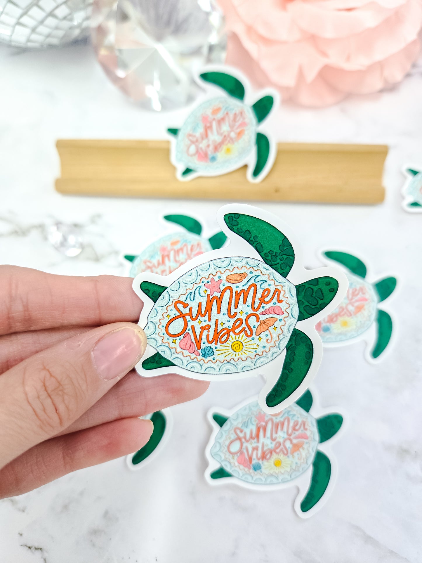 Sea turtle summer vibes sticker