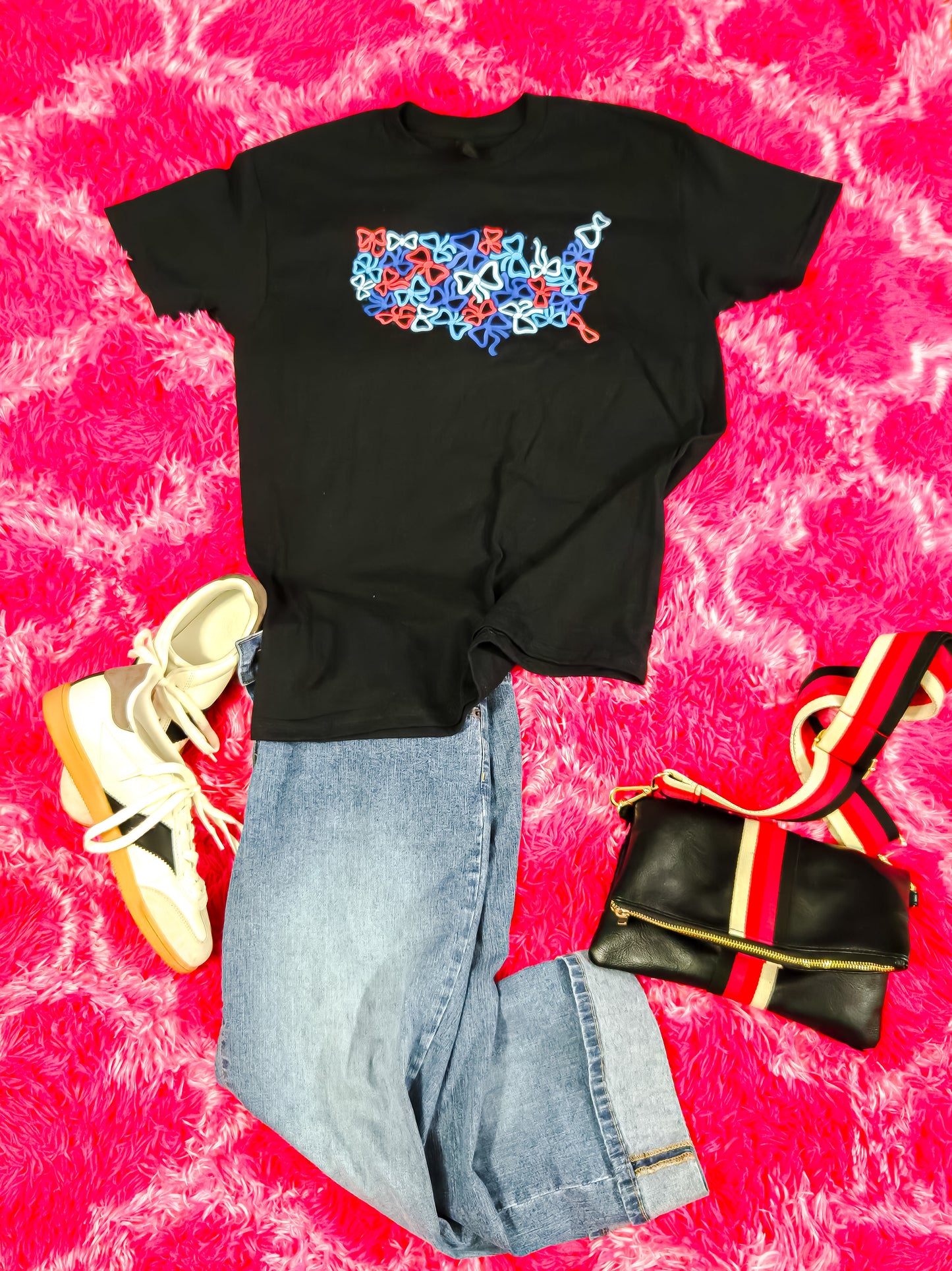 1776 Bows graphic Tee- 4th of July- love America