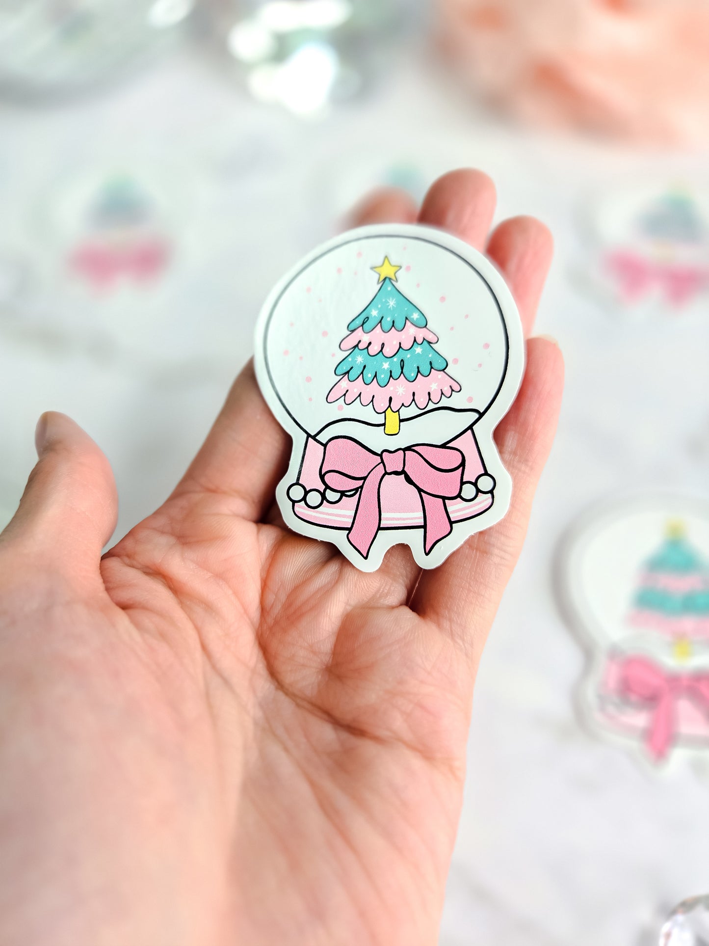 Christmas time snowglobe sticker