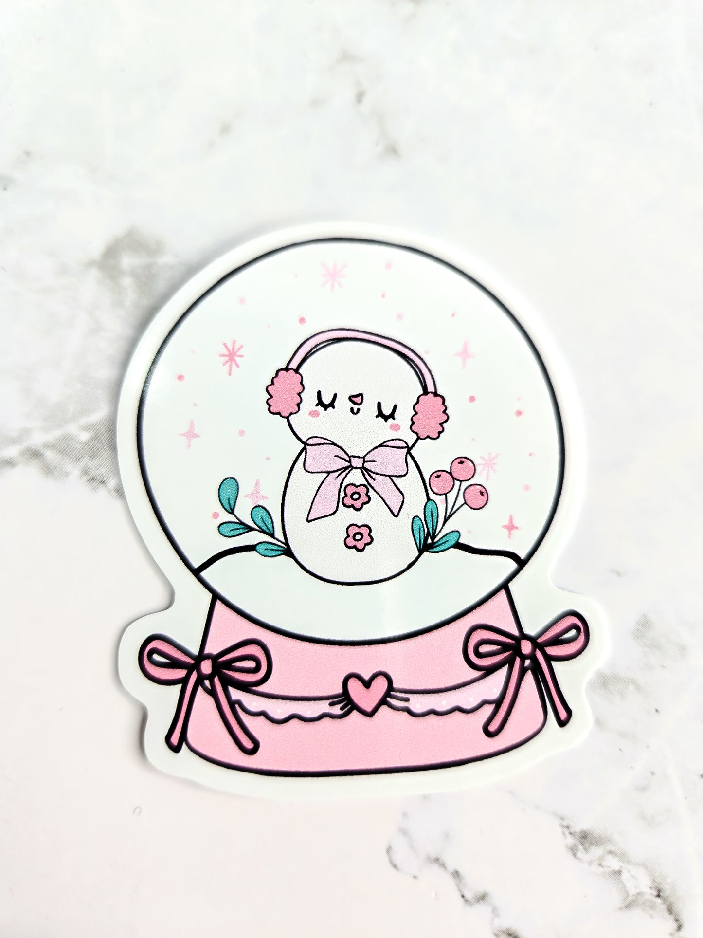 Frosty the snowman in a snowglobe sticker