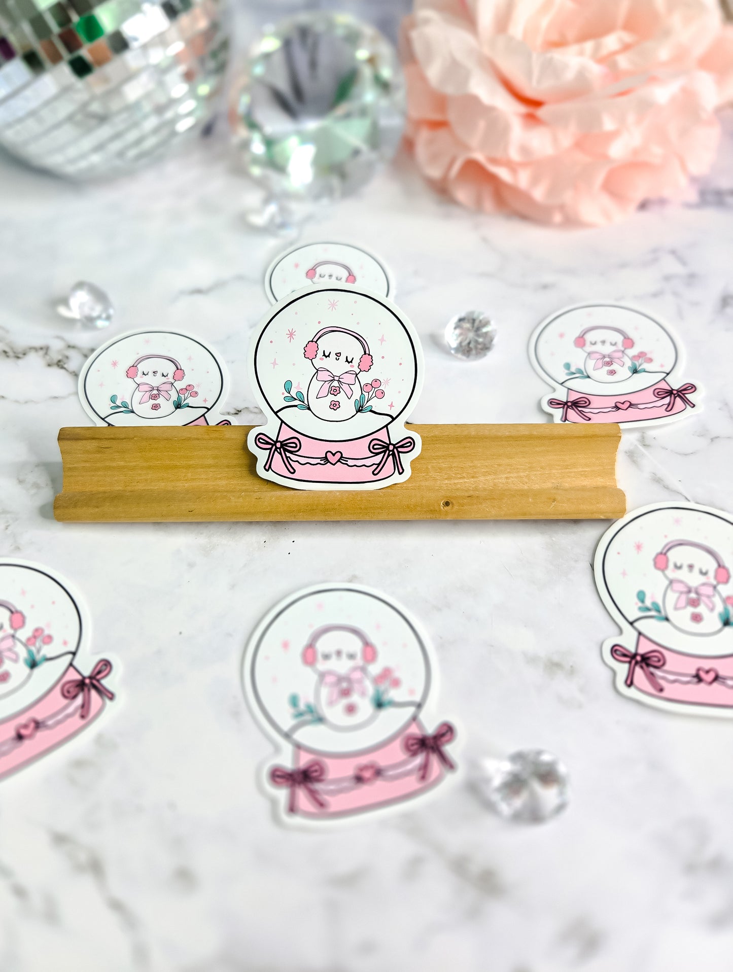 Frosty the snowman in a snowglobe sticker