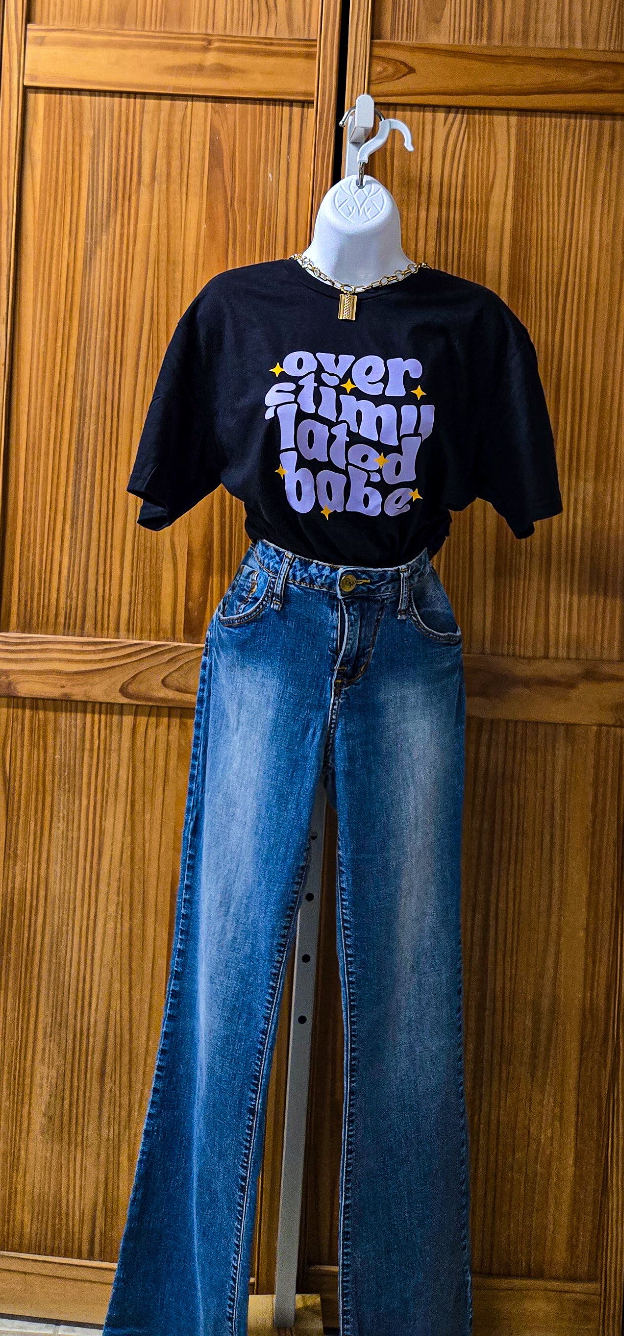 overstimulated babe graphic tee