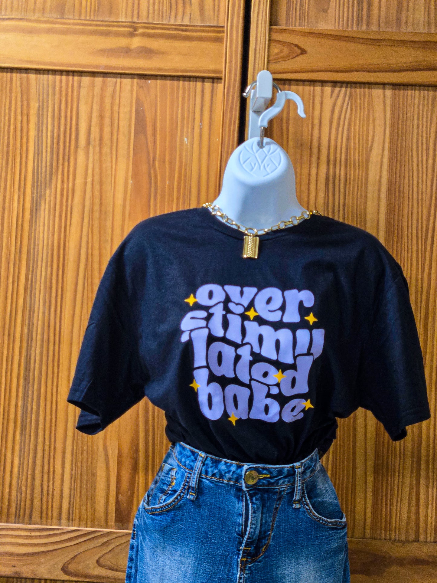 overstimulated babe graphic tee