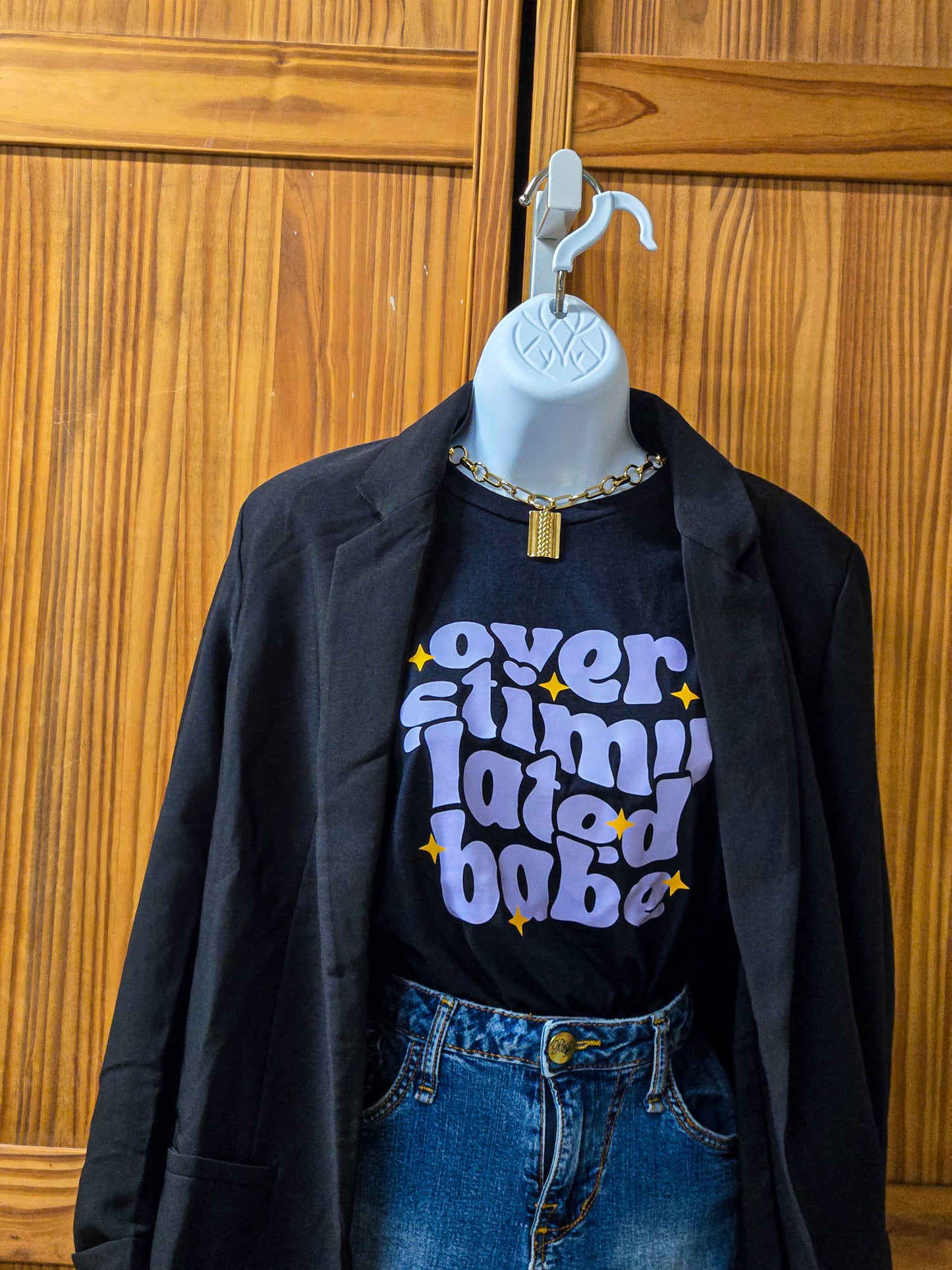 overstimulated babe graphic tee