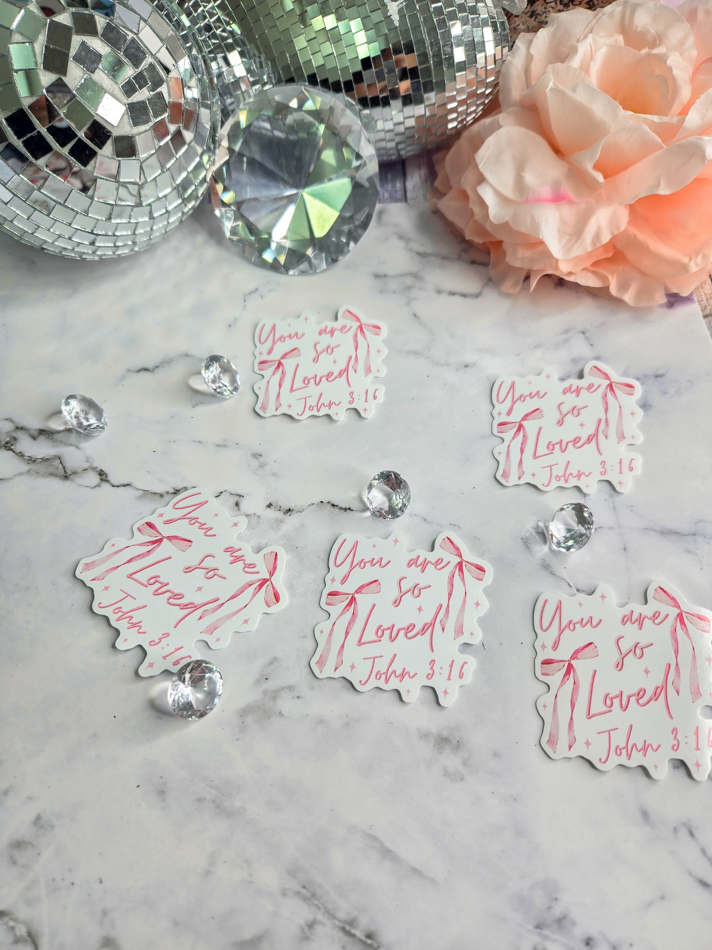 You Are So Loved Sticker β Soft Pink Christian Vinyl Sticker | Encouraging Faith Sticker