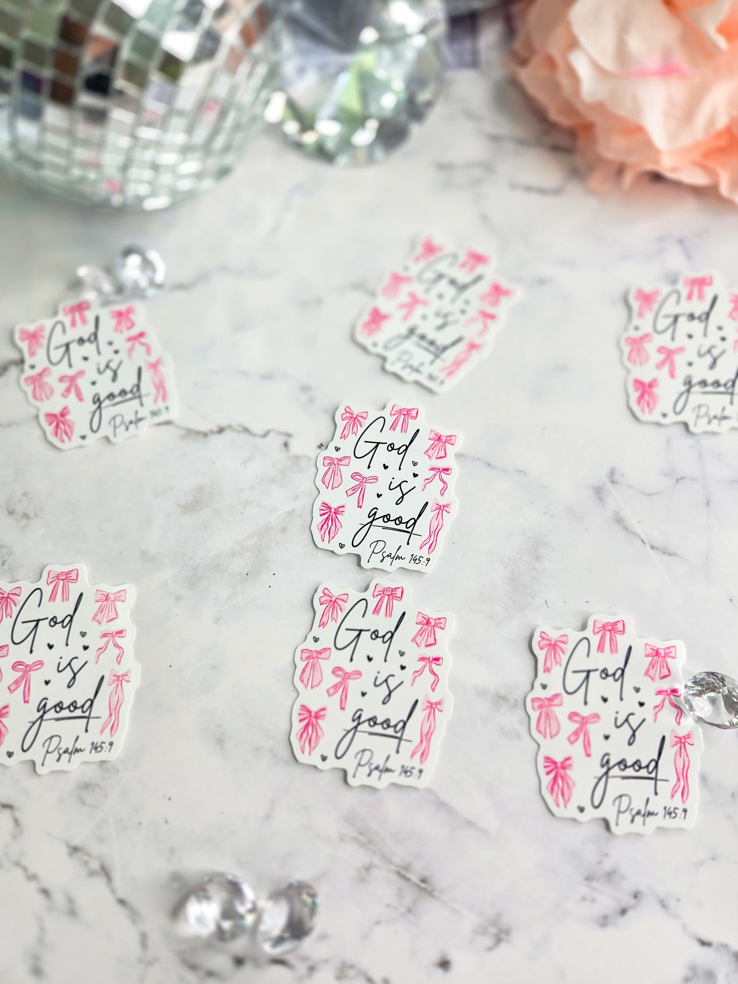 God Is So Good Sticker – Pink Bow Christian Vinyl Sticker | Faith-Based Feminine Sticker
