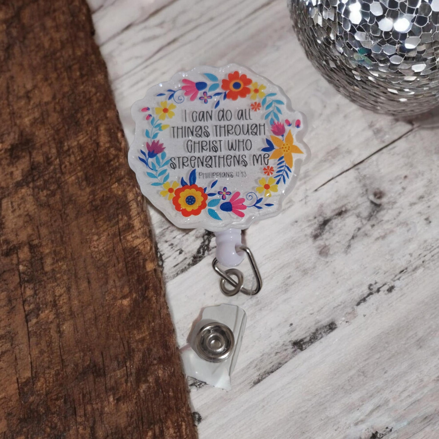 My favorite verse badge reel belt clip style