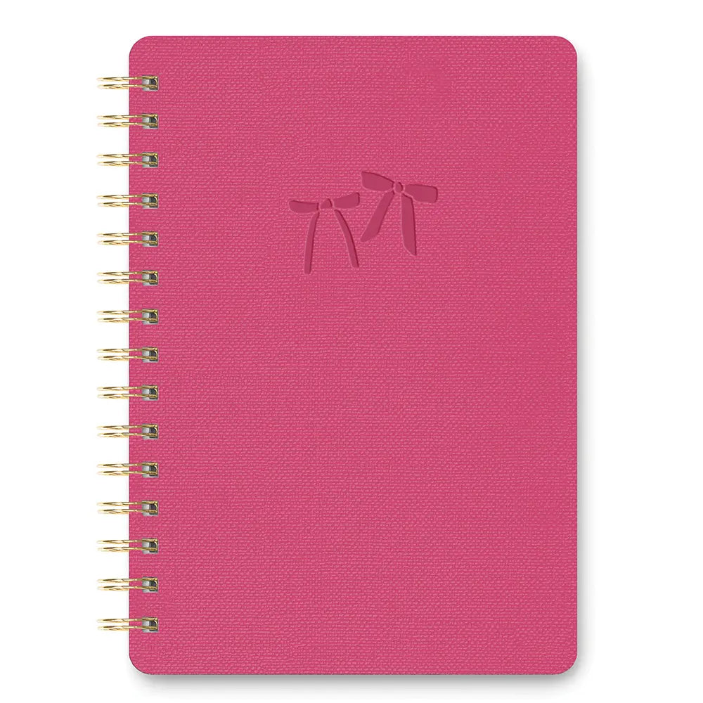 Put a bow on it bright berry pink spiral notebook