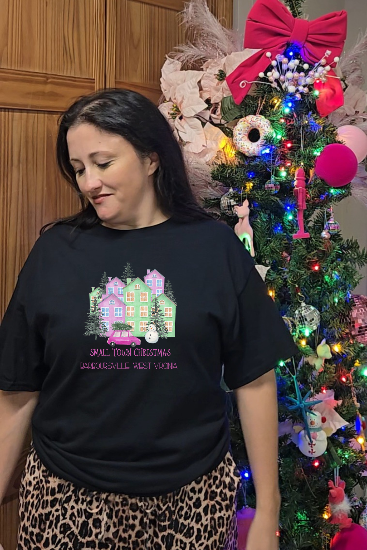 Small Town Christmas graphic tee