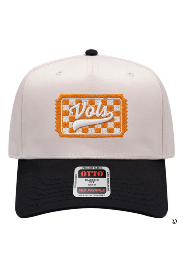 SC - Tennessee Ticket Natural/Black Embroidered Hat©