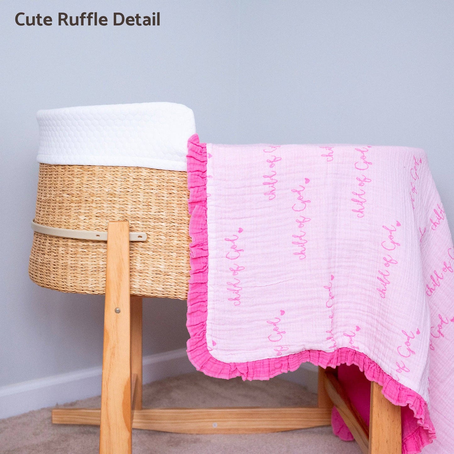 Muslin Quilt Baby & Kids Ruffle Blanket Pink Child of God