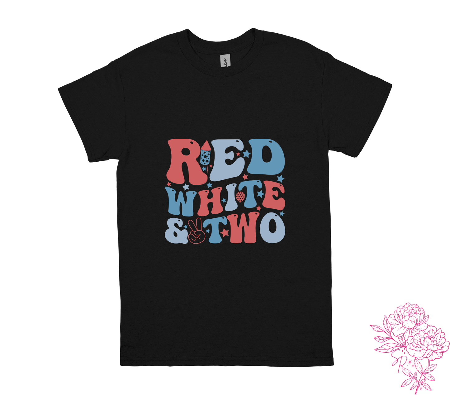 Red, White and Two toddler graphic tee