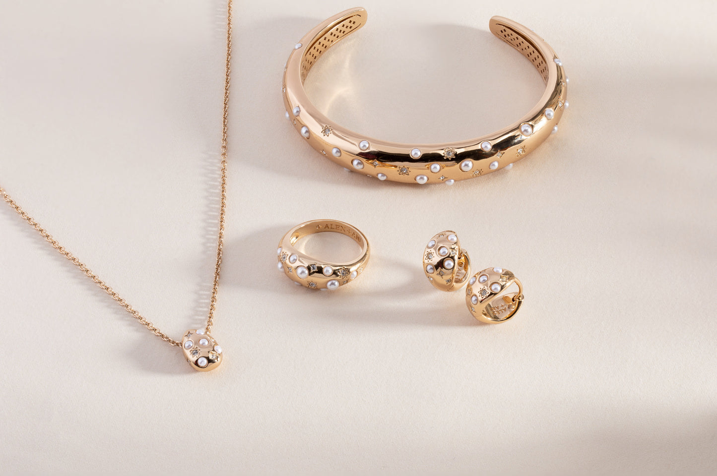 Pearl and Crystal Cuff Bracelet