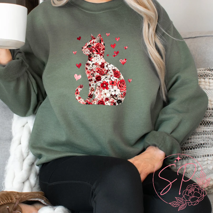 My cat is my valentine graphic crewneck